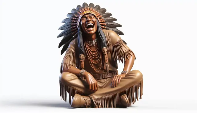 Laughing Apache Warrior 3D Model — Фото 6 из 6