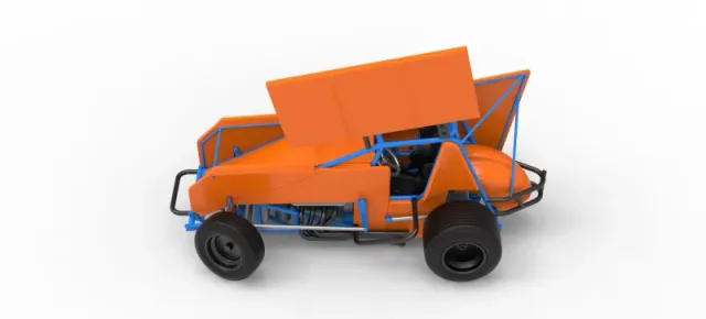 Winged Sprint car Version 2 while turning Scale 1:25 — Фото 10 из 30