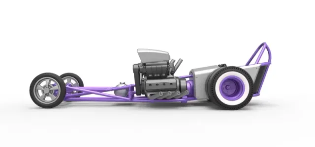 Diecast Front engine old school dragster with 2 V8 Scale 1:25 — Фото 6 из 30