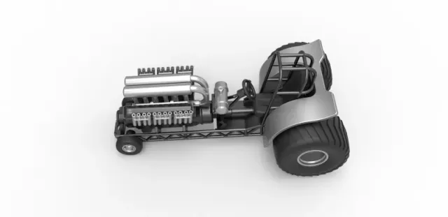 Diecast Mini Rod pulling tractor with V12 engine Scale 1 to 25 — Фото 8 из 31