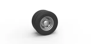 Diecast 7 Hole rear double wheel of old school truck 1:25