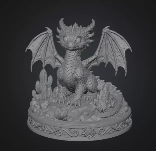 Fantasy Desert Dragon STL File for 3D Printing — Фото 7 из 11