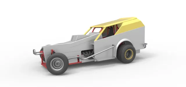 Vintage Dirt Modified stock car V7 while turning Scale 1:25 — Фото 31 из 31