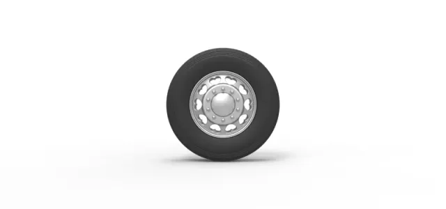 Front custom wheel of semi truck Version 25 Scale 1:25 — Фото 5 из 11