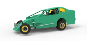 Northeast Dirt Modified stock car while turning V2 Scale 1:25