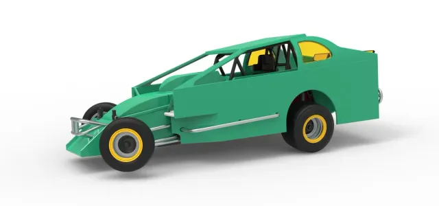 Northeast Dirt Modified stock car while turning V2 Scale 1:25 — Фото 30 из 30