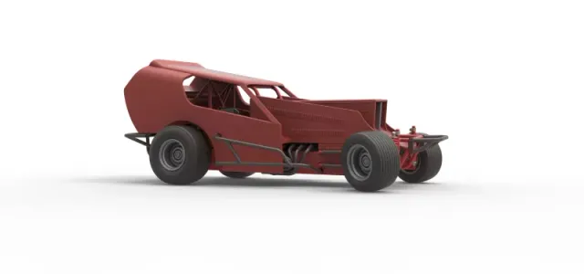 Vintage Dirt Modified stock car Version 4 while turning 1:25 — Фото 25 из 31