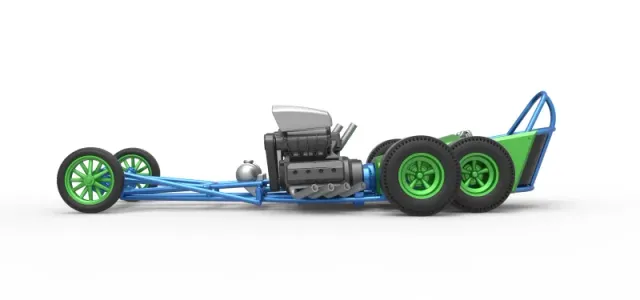 Diecast Front engine old school 6 wheeled dragster Scale 1:25 — Image 6 of 31