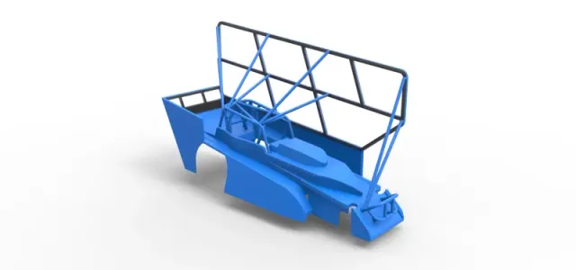 Shell of Northeast Dirt Modified stock car with side wing 1:25 — Фото 17 из 29
