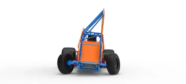 Winged Sprint car Version 2 while turning Scale 1:25 — Фото 7 из 30