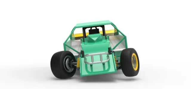 Northeast Dirt Modified stock car while turning V2 Scale 1:25 — Фото 7 из 30