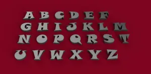SNAP font uppercase 3D letters STL file