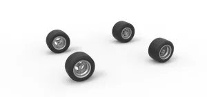 Wheel set of Pavement 600 Micro sprint car Scale 1:25