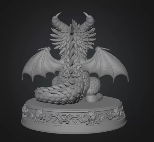 Grumpy Guardian Dragon STL File 3D Print — Фото 9 из 10
