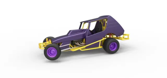Vintage Northeast Dirt Modified stock car while turning 1:25 — Фото 5 из 31