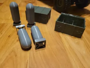 BOX WITH AIRPLANE BOMB FOR WPL RC TRUCKS IN 1:16 SCALE
