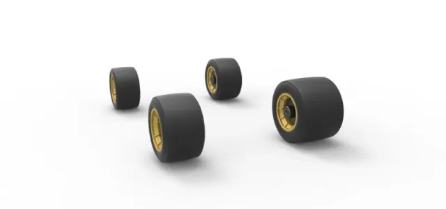 Wheel set of Vintage Asphalt Supermodified stock car 1:25 — Фото 8 из 14