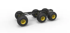 Diecast Chassis of 6x6 Monster Truck Version 2 Scale 1:25