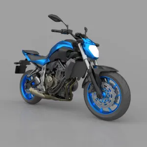 3D Printable Yamaha MT-07/FZ-07 Street Motorcycle Model