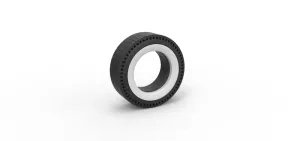 Whitewall rear tire of vintage dragster Version 9 Scale 1:25