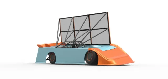 Super Dirt Late model with side wing while turning Scale 1:25 — Image 25 of 31