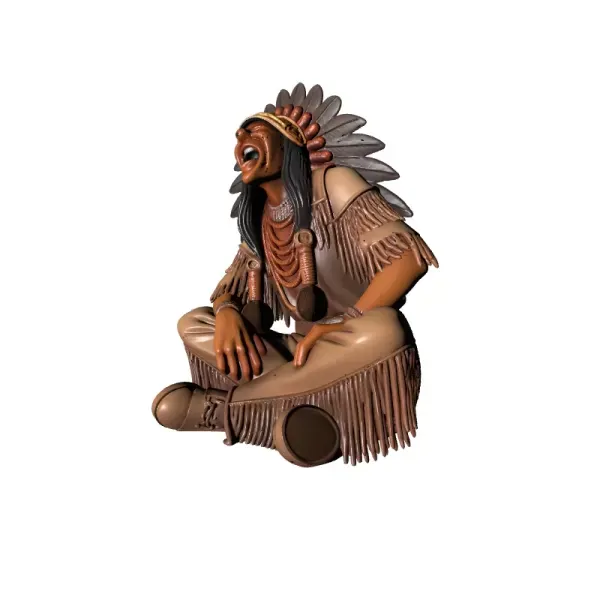 Laughing Apache Warrior 3D Model — Фото 5 из 6
