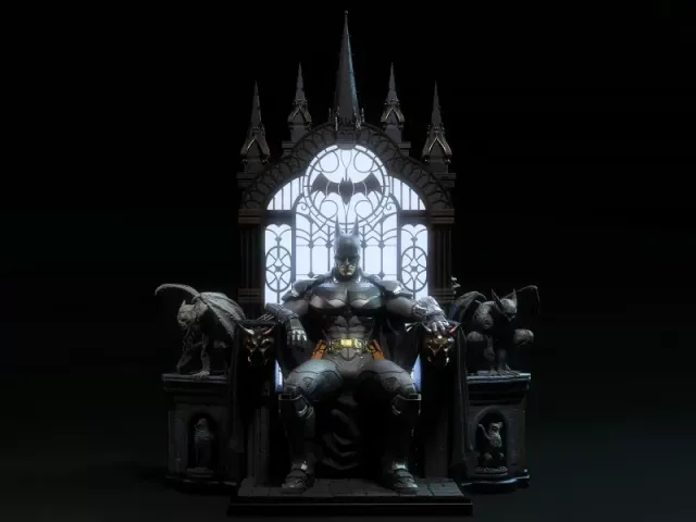 Batman On Throne Fanart STL File For 3D Print — Фото 25 из 25