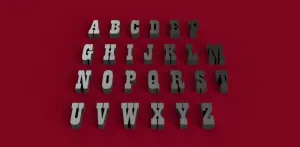 PLAYBILL font uppercase 3D letters STL file