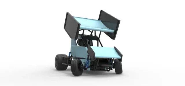 Winged 600 Micro sprint car while turning Scale 1:25 — Фото 28 из 31