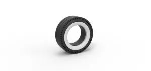 Whitewall rear tire of vintage dragster Version 4 Scale 1:25