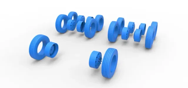 Wheel Set of Vintage GATR Racing Semi truck Version 3 Scale 1:25 — Фото 9 из 12