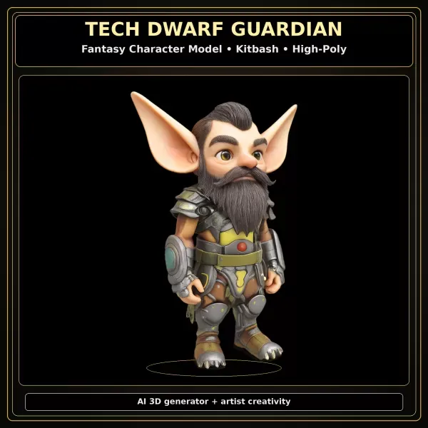 Fantasy Dwarf Warrior Pack – Fantasy Character Model Kitbash — Image 4 of 16