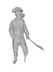 One-legged pirate with a parrot