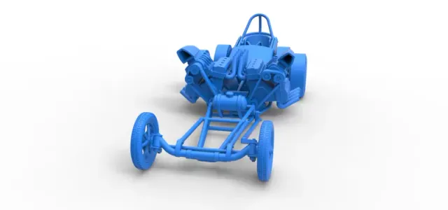 Diecast Front engine old school 6 wheeled dragster Scale 1:25 — Image 14 of 31