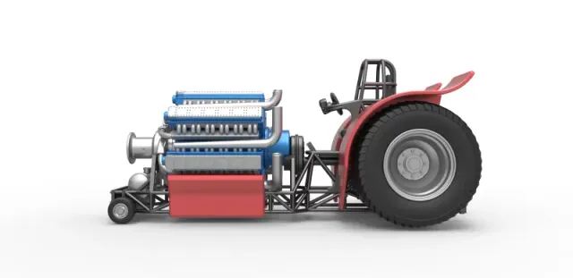 Diecast Pulling tractor with 42 cylinder Radial engine 1:25 — Image 7 of 31