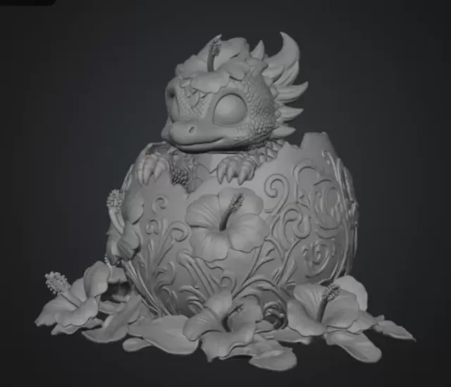 Hibiscus Hatchling Dragon STL File for 3D Print — Фото 14 из 17