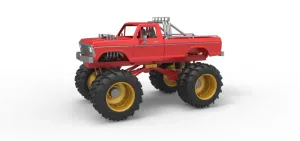 Vintage Monster Truck with double wheels Scale 1:25