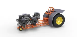 Diecast Pulling tractor with 6 engines V8 Version 2 Scale 1:25