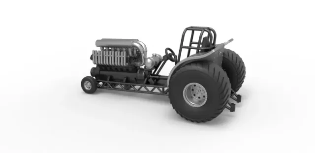 Diecast Mini Rod pulling tractor with V12 engine Scale 1 to 25 — Фото 10 из 31