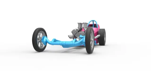 Front engine old school dragster with shell Version 5 1:25 — Фото 4 из 31
