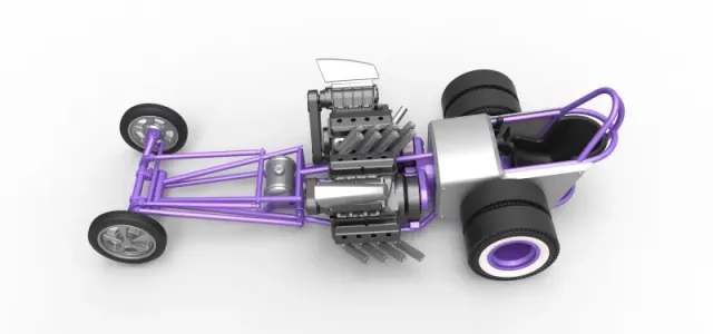 Diecast Front engine old school dragster with 2 V8 Scale 1:25 — Фото 7 из 30