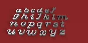 ITALIC font lowercase 3D letters STL file