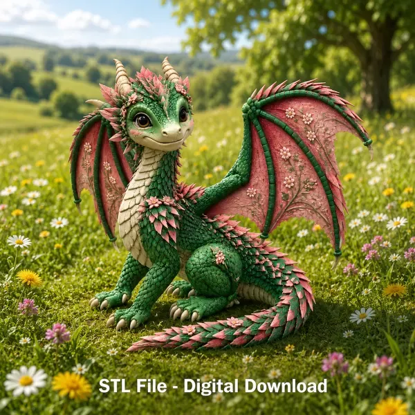 Blossom Meadow Dragon STL File for 3D Print — Фото 2 из 12