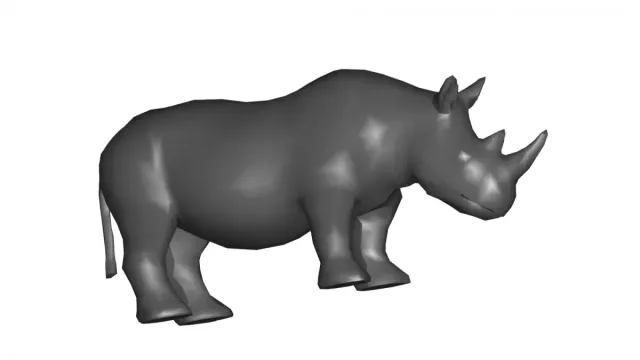 lowpoly rhinoceros 3d model — Фото 2 из 2