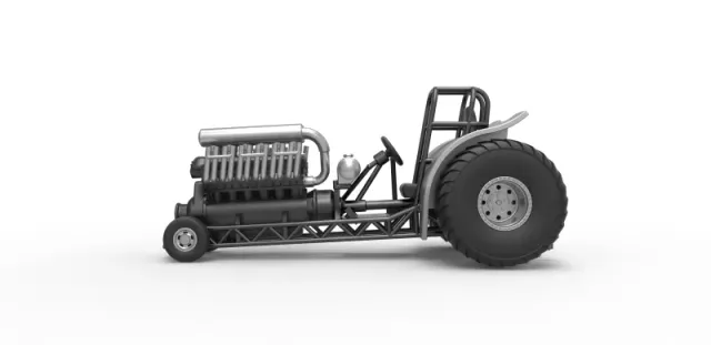 Diecast Mini Rod pulling tractor with V12 engine Scale 1 to 25 — Фото 7 из 31
