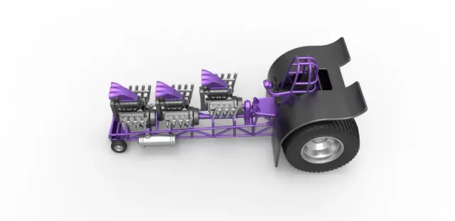 Diecast Pulling tractor with 3 engines V8 Scale 1 to 25 — Image 7 of 30