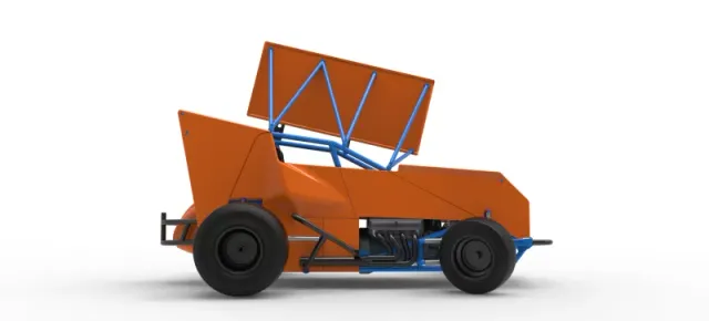Winged Sprint car Version 2 while turning Scale 1:25 — Фото 22 из 30