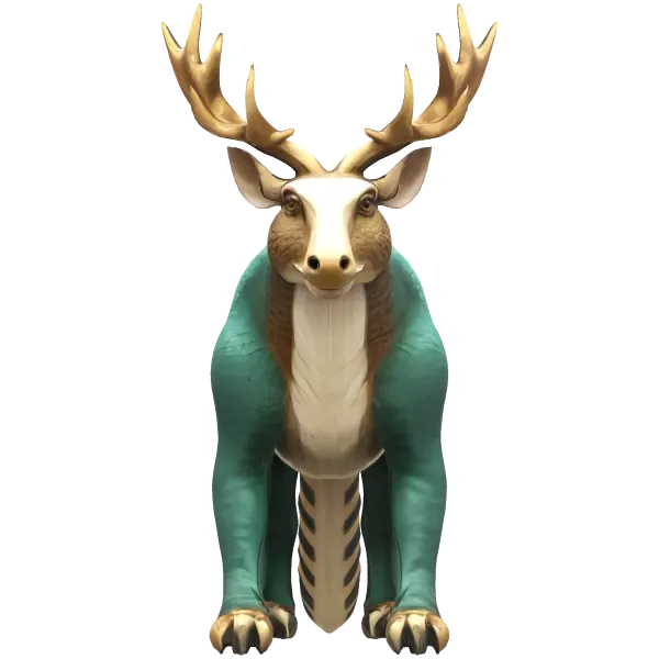 Turquoise Forest Guardian - Fantasy Deer Sculpture — Фото 4 из 9