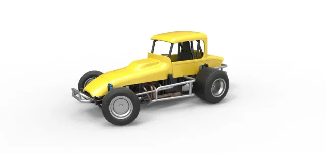 Vintage Sprint car while turning Version 2 Scale 1:25 — Фото 29 из 29