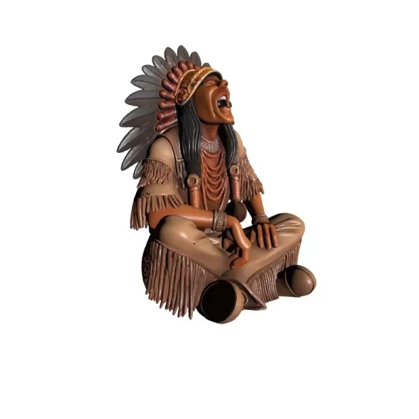 Laughing Apache Warrior 3D Model — Фото 4 из 6